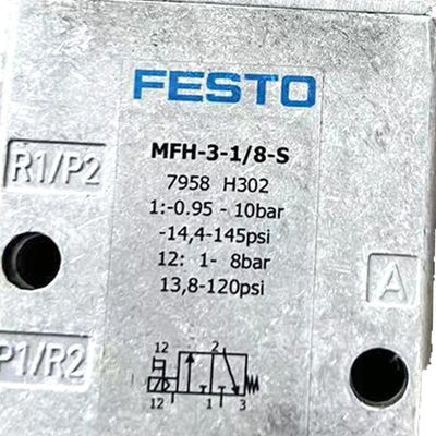 โรงงานเดิม FESTO วาล์ว solenoid MFH-3-1/8S ซีรีส์ 0692 อลูมิเนียมและทองแดง สีเทาอ่อนสําหรับเครื่องพิมพ์ออฟเซ็ต