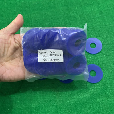 38 X 15 X 0.8 มม. ตัวดูดยางแบนสีฟ้ารูปร่างขนาดมาตรฐาน